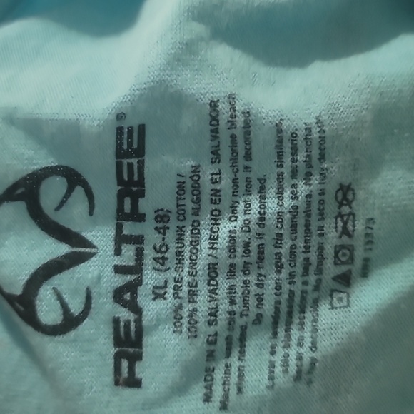 Realtree fishing turquoise blue short sleeve crew neck tee t shirt xl - Picture 3 of 4